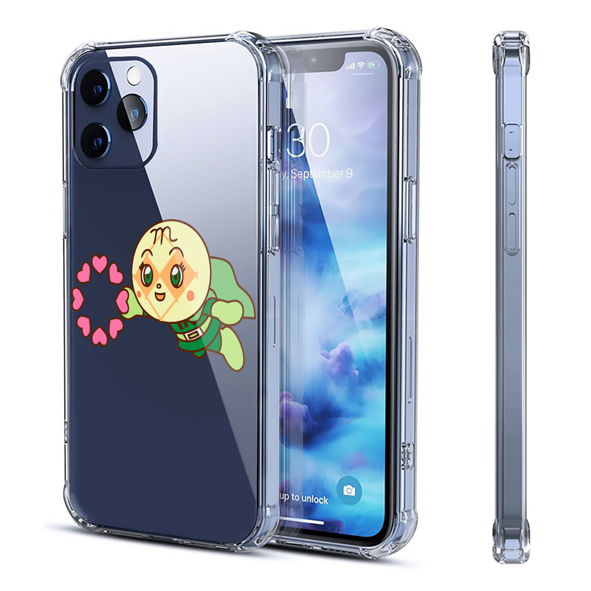 （画像用） アンパンマン Anpanman 【iPhone 12シリーズ対応】透明スマホケース（クリアソフトケース）